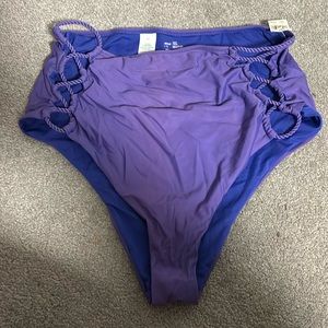 NWT 💙 💜 aerie purpley blue cheeky criss crossed rope bikini bottom!